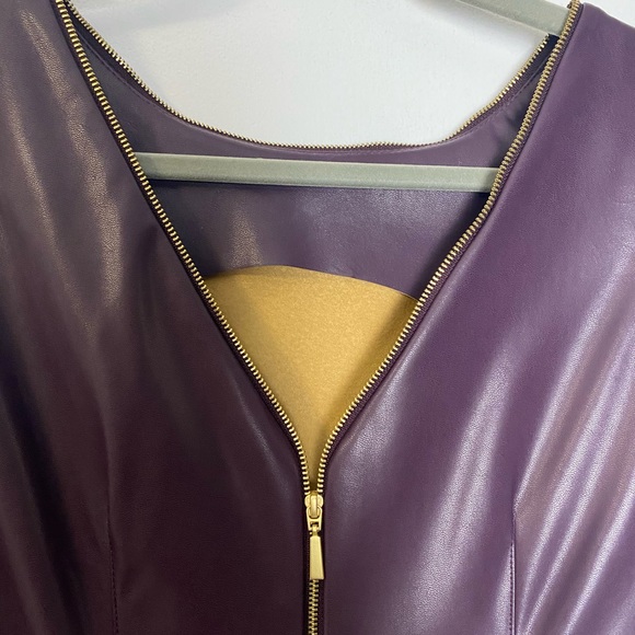 Calvin Klein Purple Faux Leather Dress Size 4 - Picture 4 of 6
